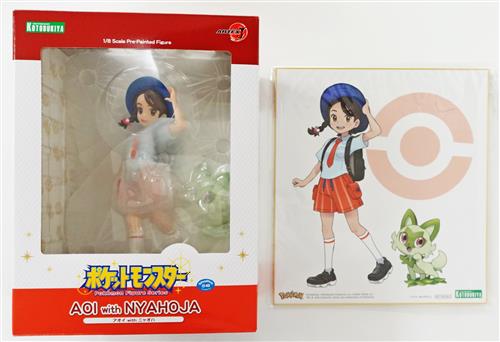 ARTFX J ポケットモンスター アオイ with ニャオハ+コトブキヤショップ購入特典 ありがひとし氏イラスト色紙 セット 【コトブキヤショップ限定】 【フィギュア】[コトブキヤ]